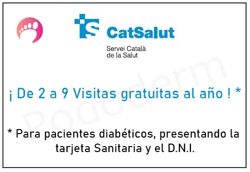 Visitas de podologia mediante la seguridad social y el Pie diabético Catsalut en nuestra clinica podologica